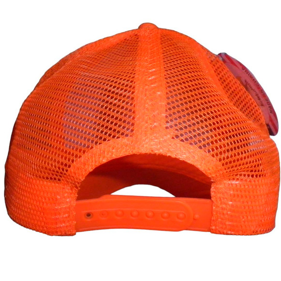 Tennessee TN Ball Cap, Orange Mesh, White Embroidery, Snapback Trucker Hat - Picture 3 of 4